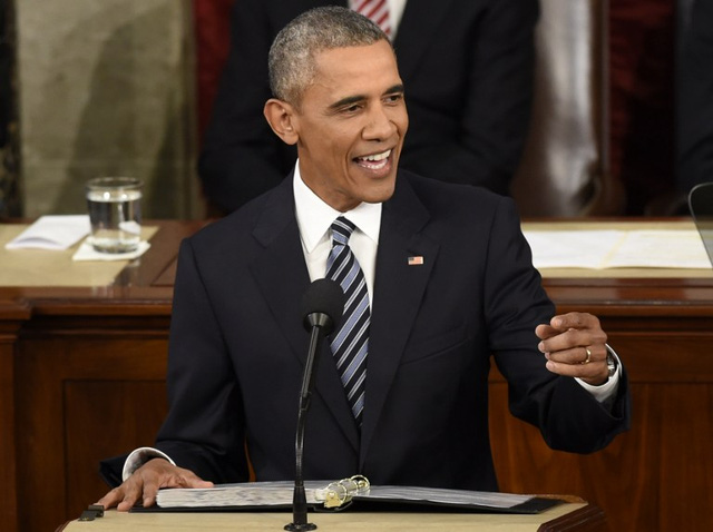 
Ông Obama đọc thông điệp liên bang cuối cùng (Ảnh: AFP)
